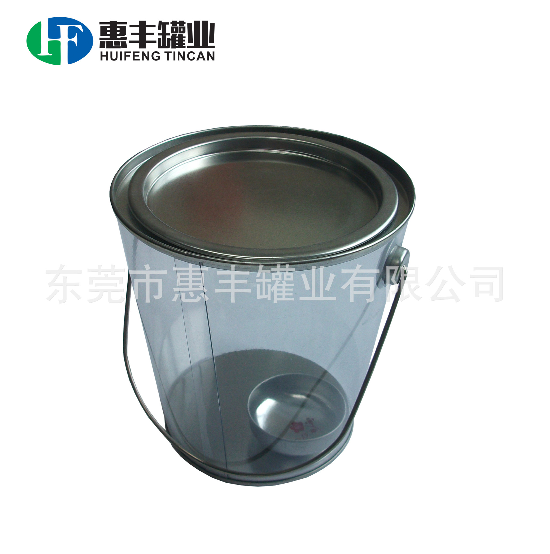 供应梯形马口铁PVC桶 水桶型透明装衣服PET桶 糖果PET桶tin box