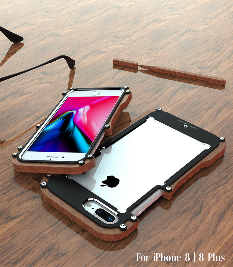 RJust IRONWOOD Light Slim Timber Aluminum Metal Wood Bumper Case Cove