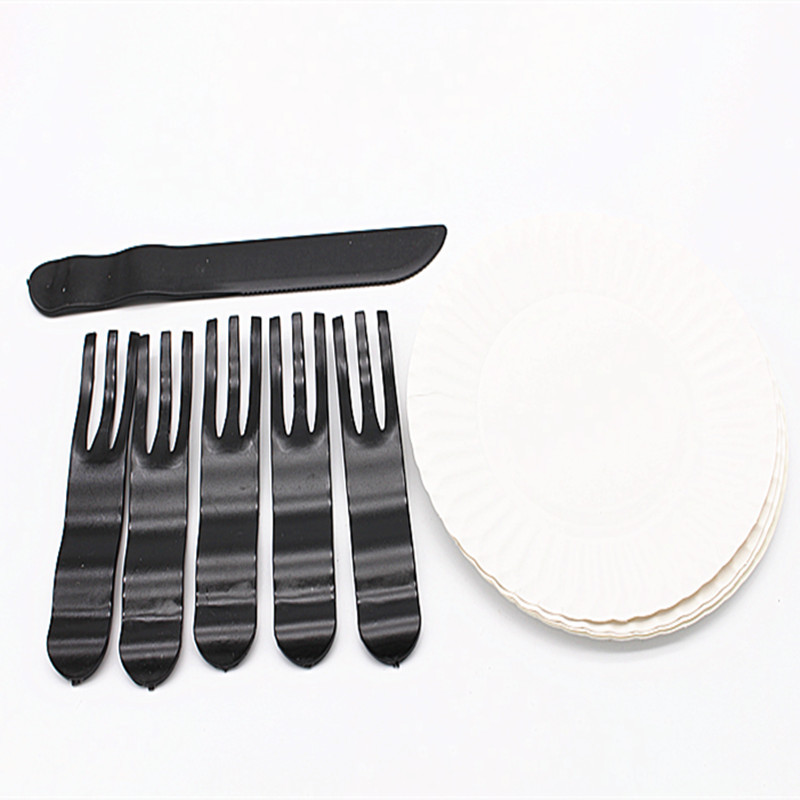 一次性刀叉盘套装 蛋糕塑料叉子餐盘 生日蛋糕刀叉盘套装现货批发