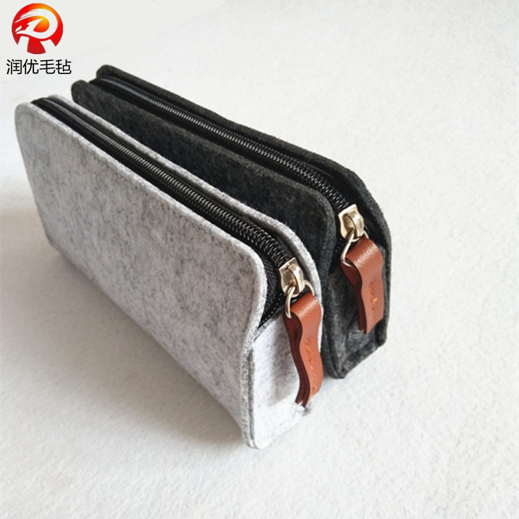 毛毡笔袋 厂家直销大容量促销礼品毛毡包 新款创意毛毡文具盒定制