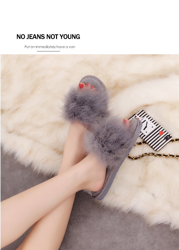 Ostrich Wool Slippers NSKJX71199