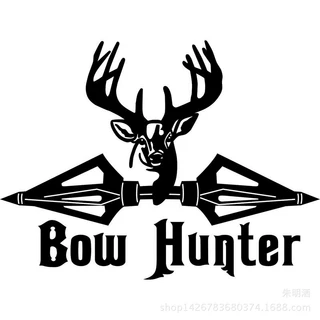 外贸BOW hunter车贴 野外狩猎爱好者打猎贴纸打猎麋鹿车贴