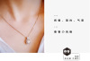 Necklace, shiny zirconium, pendant, chain for key bag , silver 925 sample, simple and elegant design, Japanese and Korean