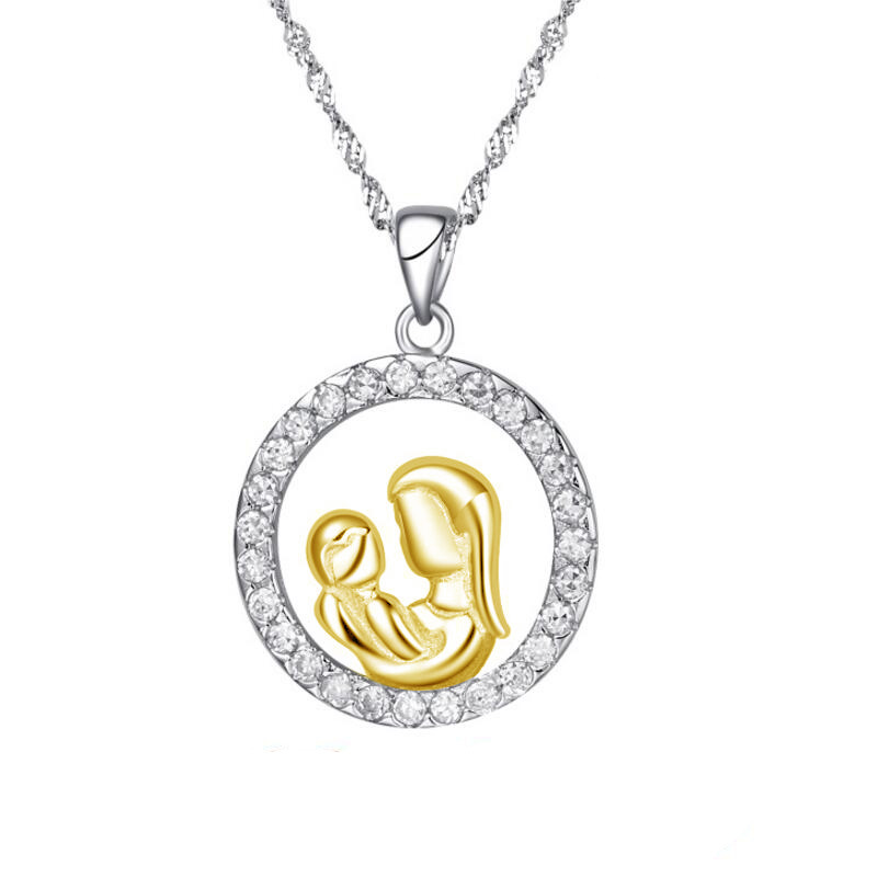 Mère De Jour À Donner Maman Zircon Rond Plein Diamant Mère Et Enfant Thème Ornement En Stock display picture 1