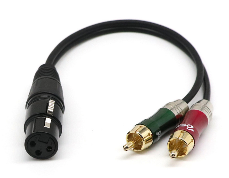 卡侬母转双莲花二并线XLR/RCA话筒麦克风吉他线DMX信号线