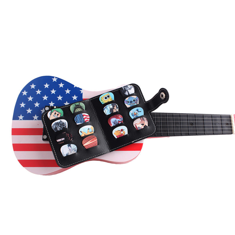 定制吉他拨片 个性创意尤克里里弹片 热卖皮质16片装拨片包批发|ms