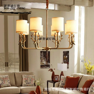 美式吊灯简约欧式客厅灯个性创意设计师卧室书房餐厅鹿角艺术吊灯