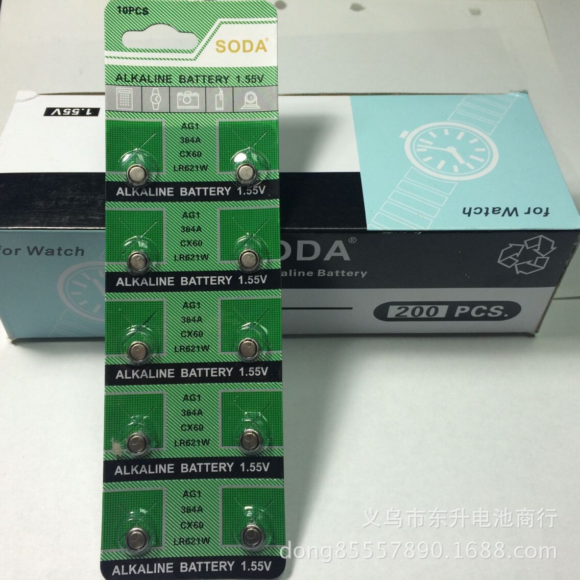 工厂批发10粒卡装LR621 364 AG1 电子手表电池 1.55V纽扣电池