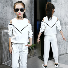 Girls' Western Style Suit 2024 New Spring Cotton Sweater Fashionable Casual Children's Two-piece Set