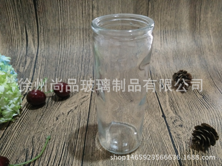 厂家供应4.5*12玻璃蜡烛台 圆柱直筒蜡烛杯 教堂酥油灯蜡烛罐