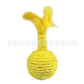 宠物用品批发 棉麻带环绳节球 磨牙玩具 耐撕咬