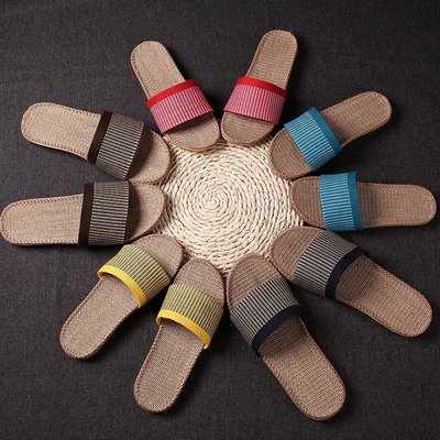 亚麻拖鞋 夏季情侣 吸汗凉拖鞋 eva家居拖鞋 拖鞋批发 厂家库存