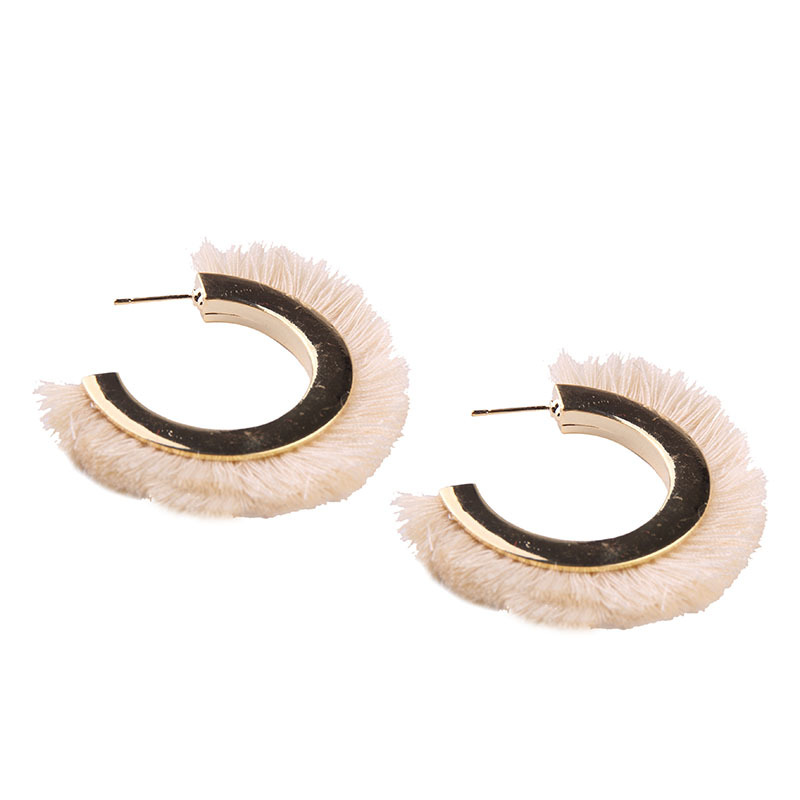 folk-custom alloy hand made earring (white)NHJQ9276-white