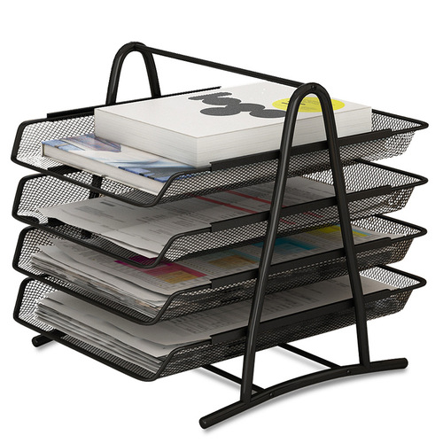 Office supplies metal iron mesh multi-layer file rack file frame drawer type frame information rack desktop organizer rack wholesale