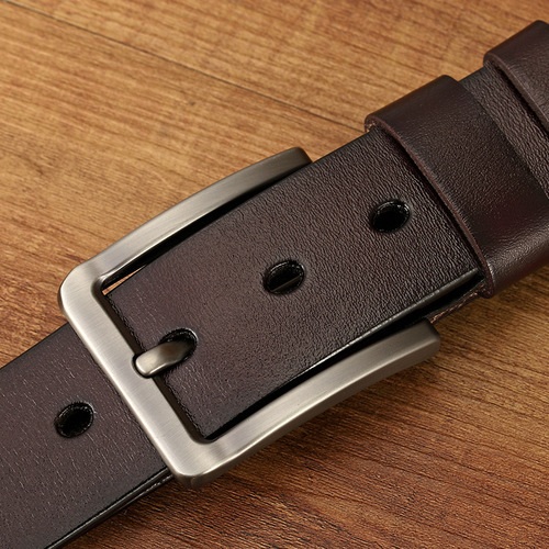 New Cross-Border Belt Men's Pin Buckle Genuine Leather Belt Supply Casual Cowhide Belt Manufacturer Wholesale Delivery