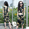 Set, summer summer clothing, trousers, western style, with short sleeve, suitable for teen