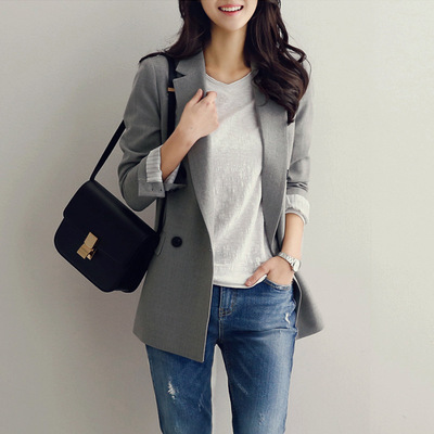 2020 Winter clothes new pattern leisure time Small suit Long sleeve coat Korean Edition have cash less than that is registered in the accounts Self cultivation Show thin Versatile Blazer