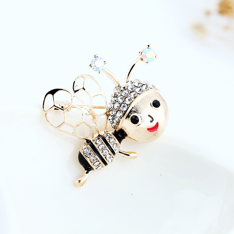 Cute Bee Alloy Inlay Rhinestones Unisex Brooches display picture 4