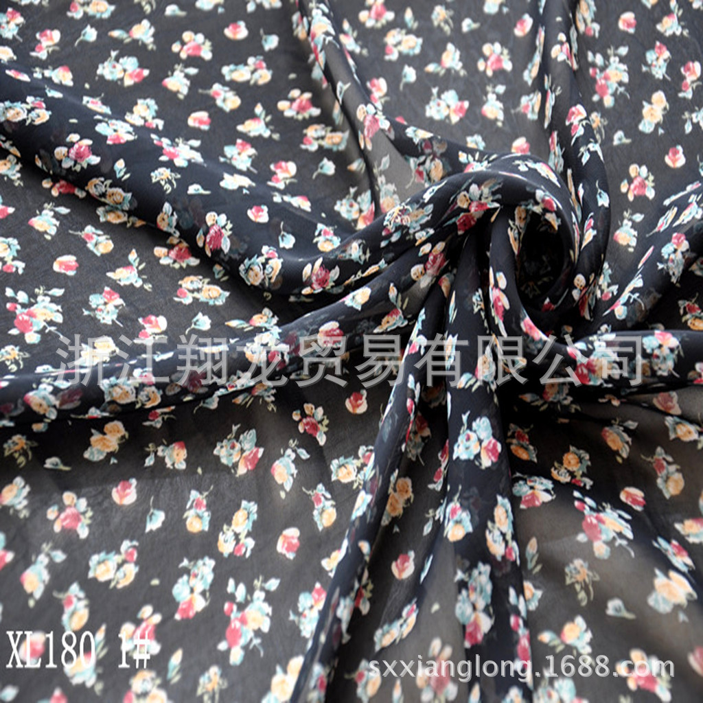 【翔龙印花  XL180】早春新品  淑女碎花雪纺面料