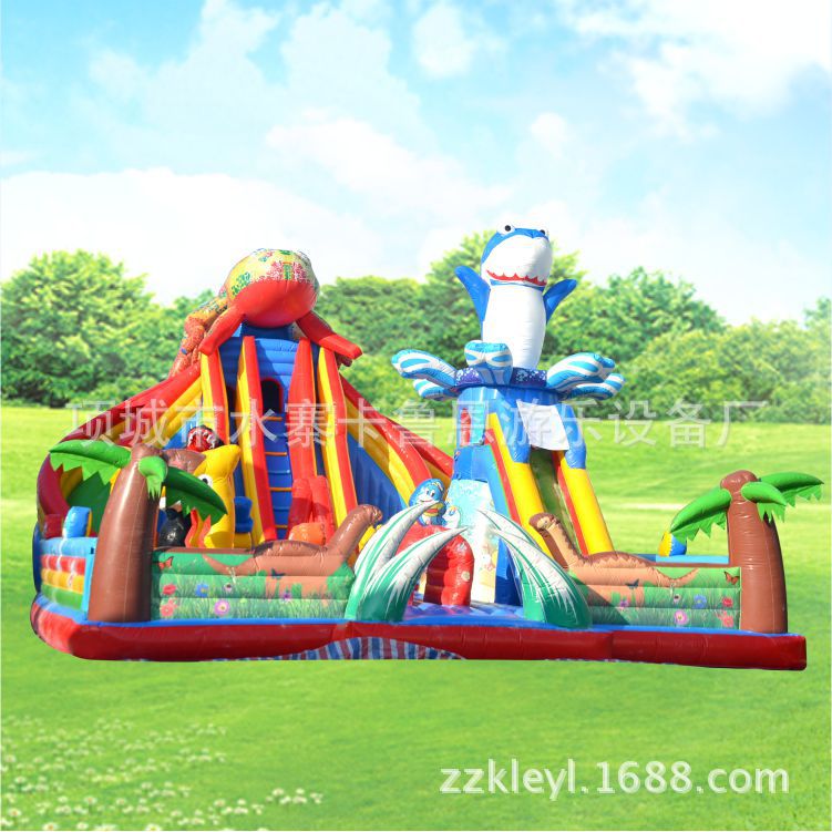 儿童充气大滑梯蹦蹦床淘气堡充气城堡室外大型充气乐园游乐场设备|ms