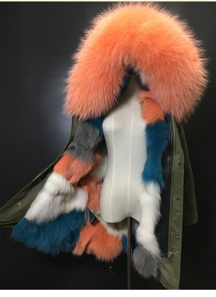 派克服_星星款皮草外套狐狸毛周冬雨派克服长