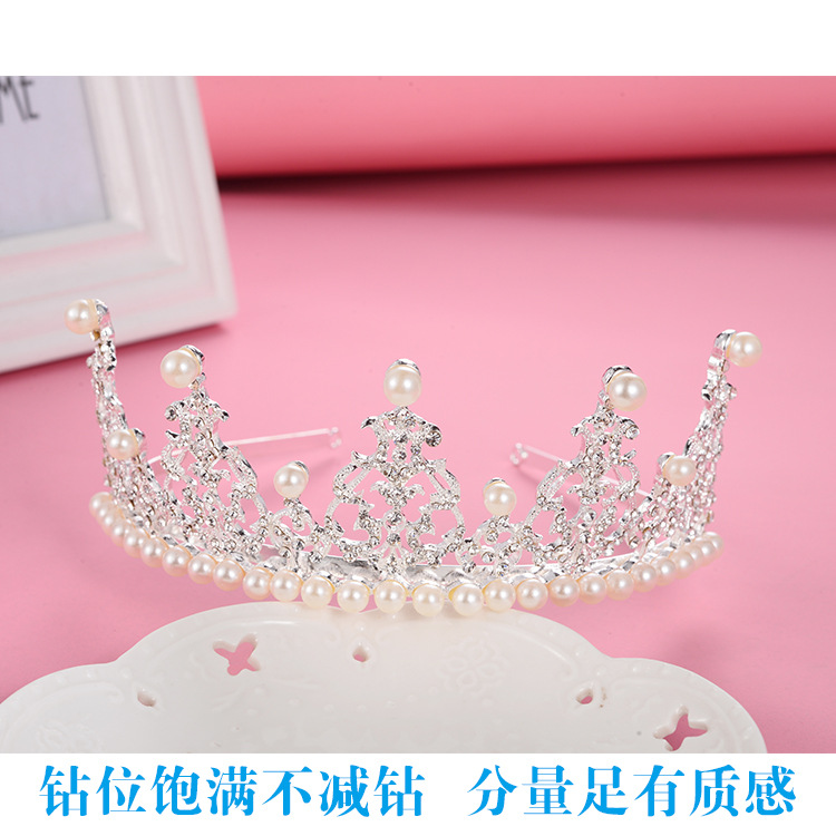 baby Same Bride Size Europe and America Rhinestone Pearl bride Head ornament wholesale Cake matching