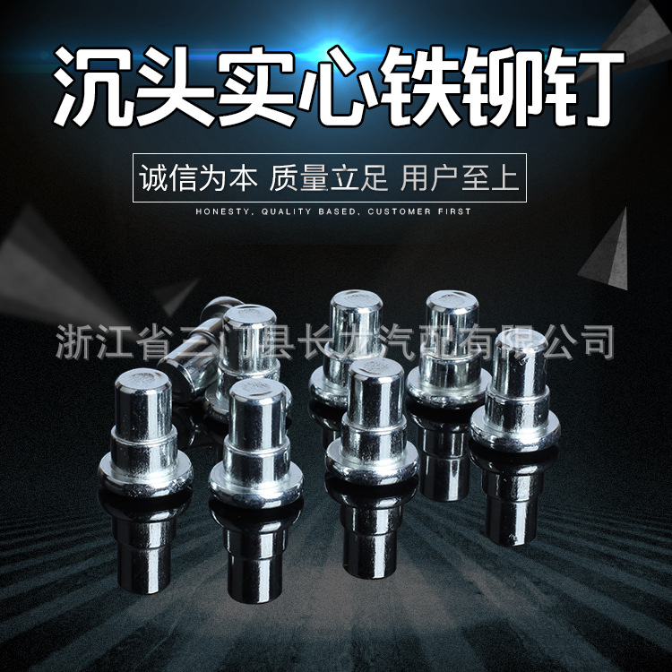 厂家直销高质量圆柱台阶销钉沉头实心铁铆钉塞打销钉