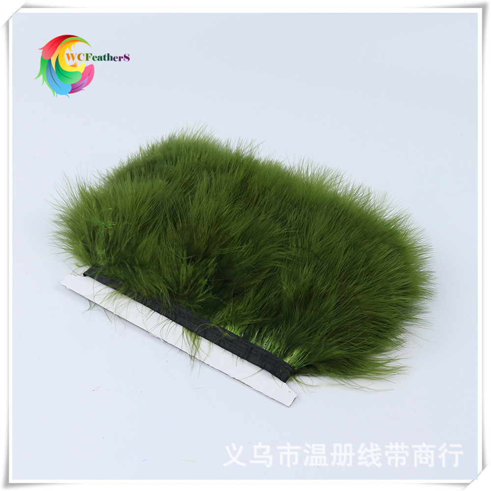 温册羽毛供应各色火鸡毛血管绒布边服装鞋帽线衣配羽毛咖啡色现货详情图18