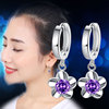 Fashionable earrings, cute universal crystal, Korean style