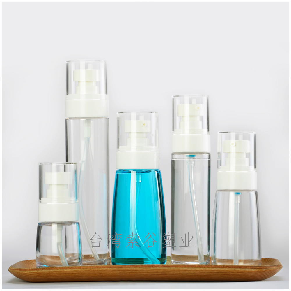 台湾进口厚PETG压头瓶 精华液瓶 乳液瓶 高档化妆品瓶子30~100ml