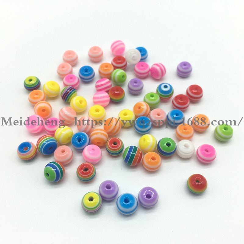 6MM-12mm colored striped resin beads cat's eye large hole cylindrical animal eye beads DIY jewelry accessories detail image 7