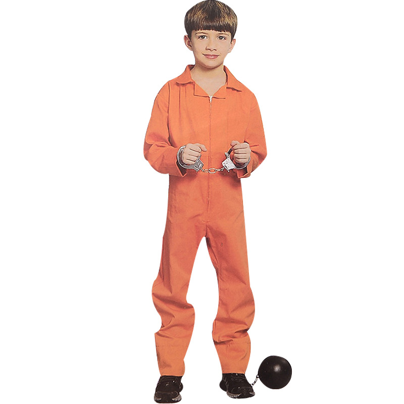 现货供应万圣节演出服 cosplay舞台装美国儿童囚犯表演服装男