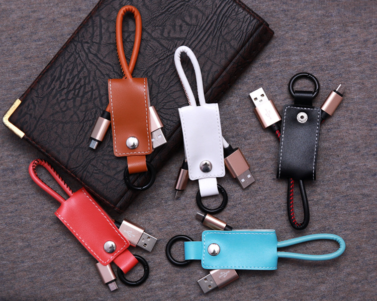 三星小米华为便携手机数据线安卓通用钥匙扣充电线批发