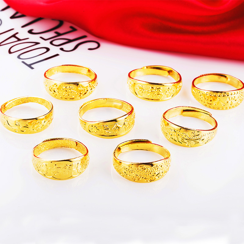 Kuba Color Vietnamese Sha Gold Various Gold Rings Men's Foreign 18K Gold Plated Imitation of Golden Ring