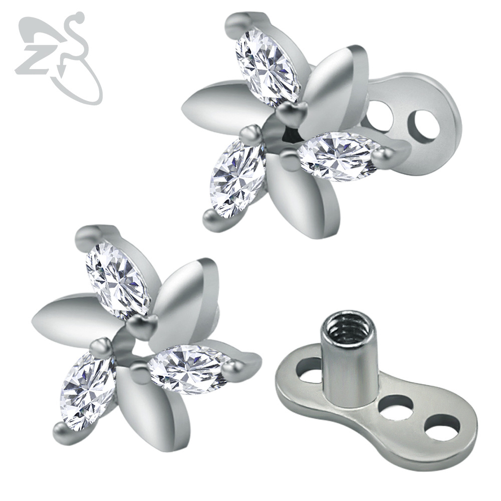 Pointed titanium steel lip stud product view
