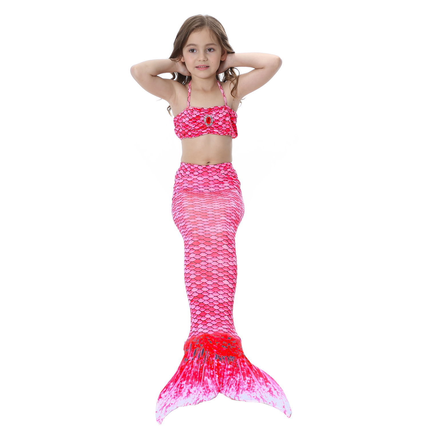 Girl's Fashion Mermaid Nylon Polyester Bikinis 2 Piece Set display picture 18