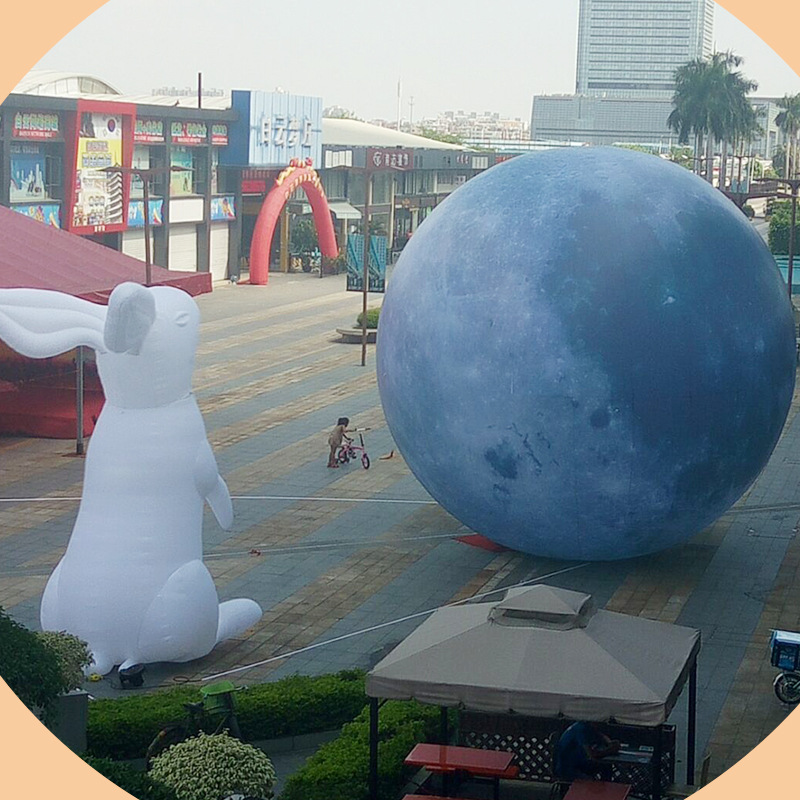 Manufactor Direct selling Mid-Autumn Festival inflation PVC Moon lighting Rabbit luminescence Moon Air mold Model customized