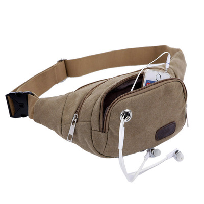 fashion canvas Men's bag leisure time men and women outdoors High-capacity motion Chest pack Trend men and women canvas Waist pack Y02