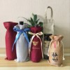 red wine Flannel Packaging bag Baijiu canvas bag Linen Wine customized LOGO tassels Flannel bags