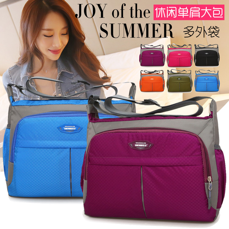 廠家批發運動單肩包斜挎休閑包 大容量防水尼龍包 單肩包女大包