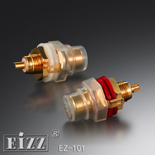 EIZZ磷青铜镀K金RCA信号插座EZ-101发烧胆机音箱莲花座功放信号座