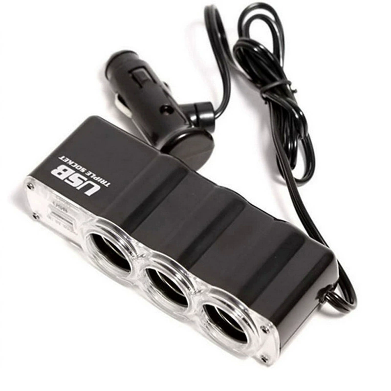 Поставка автомобиля от одного до трех прикуривателя автомобиля от одного до трех с USB-распределителем питания 0120 прикуривателя