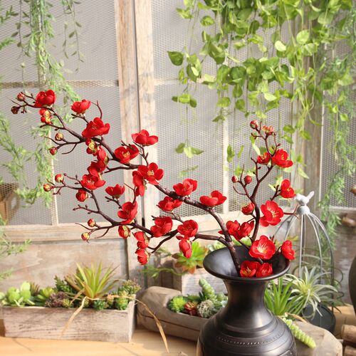 Classical artificial flowers Chinese pastoral plum blossom peach blossom manufacturer home decoration wedding flower wall artificial flowers MW36888