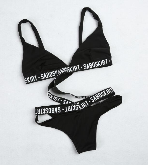   fashion letter printing cross small letters bikini NSHL2677