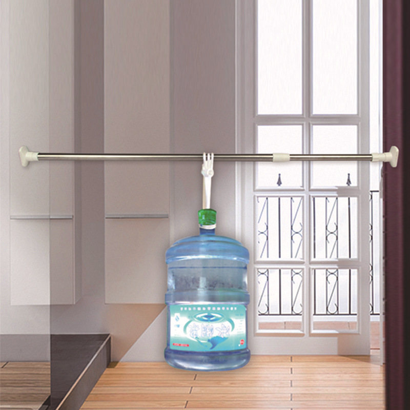 Scalable Shower curtain rod Hanging clothes rod curtain rod Free punch Square Bold thickening Closet rod