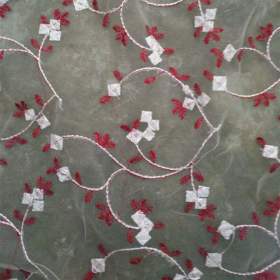 网布服装裙子绣花面料花边现货 布料刺绣加工定制批发