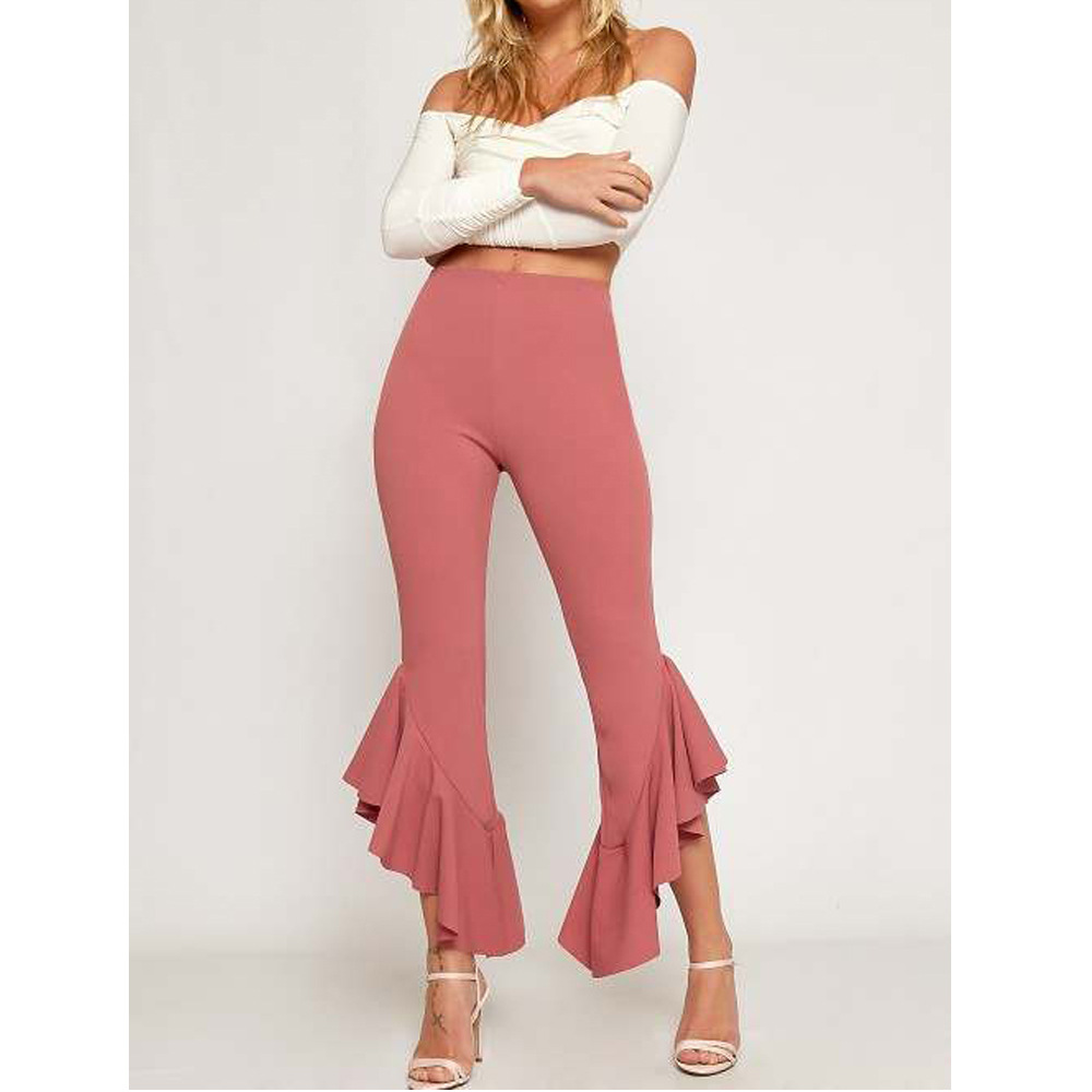 fashion sexy ruffled slim feet pants NSCZ38801