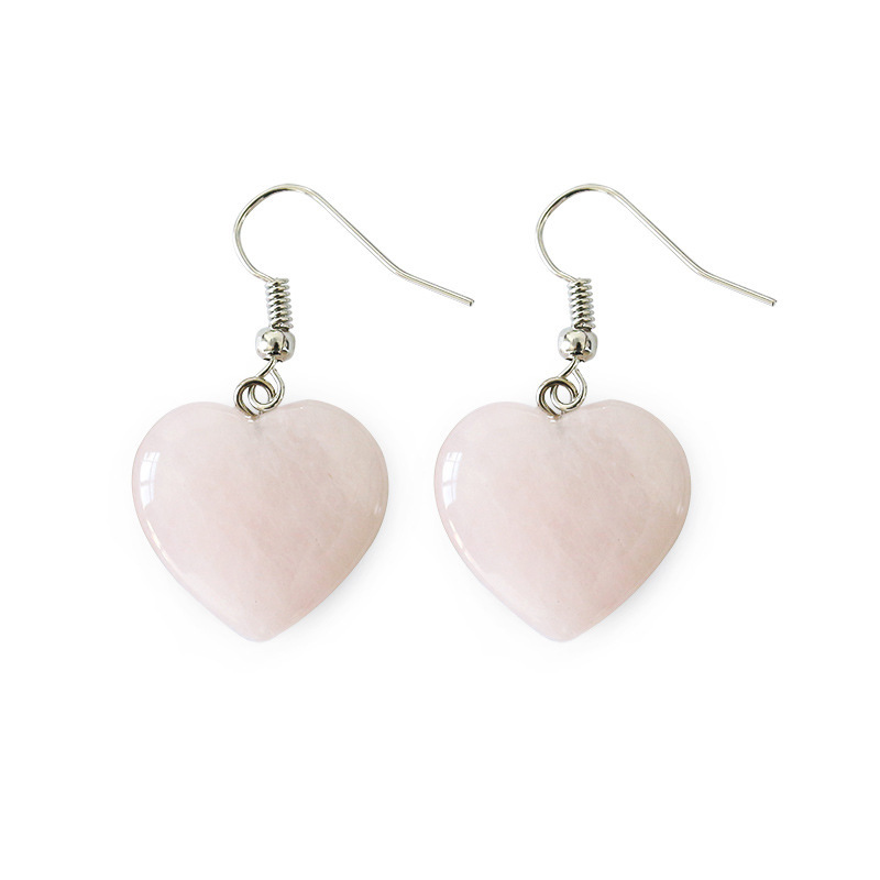 Hot Sale New Love Earrings Black Pink Peach Heart Heart Stud Earrings Wholesale display picture 8