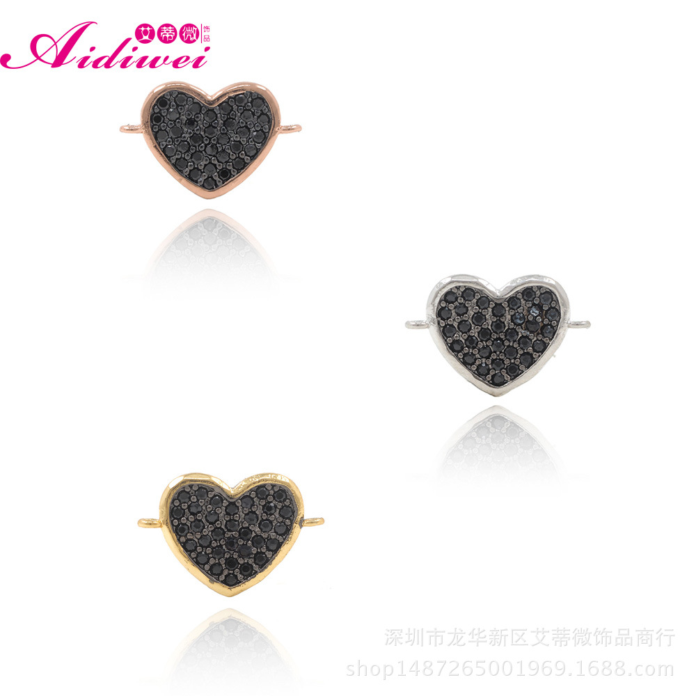 Copper accessory with zircon heart shaped