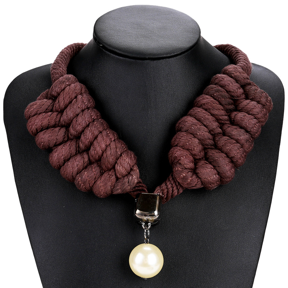 Exotic alloy plating necklace (Dark blue)NHJE0463-Dark blue